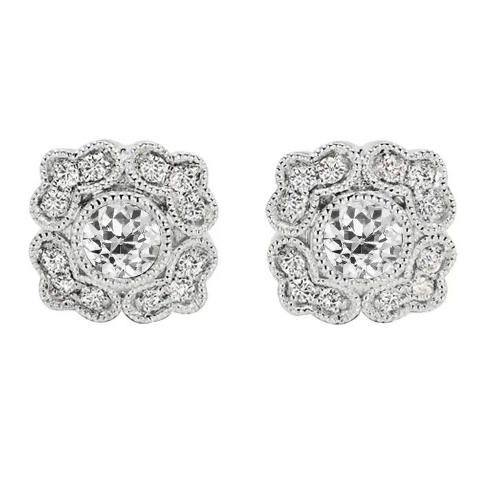 Elegant Natural Diamond Studs Vintage Style Earrings Old Miner 450 Ct HarryChadEntcom Earrings