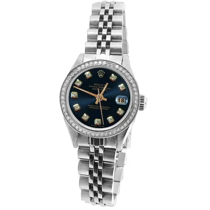 GB Bracelets Jubilee Stainless Steel Rolex Blue Diamond Dial Date Just