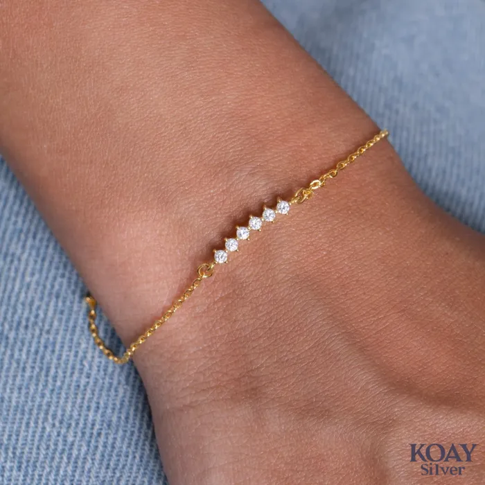 KOAY Silver Store Bracelets Zircon 012 Gold Plated Bracelet