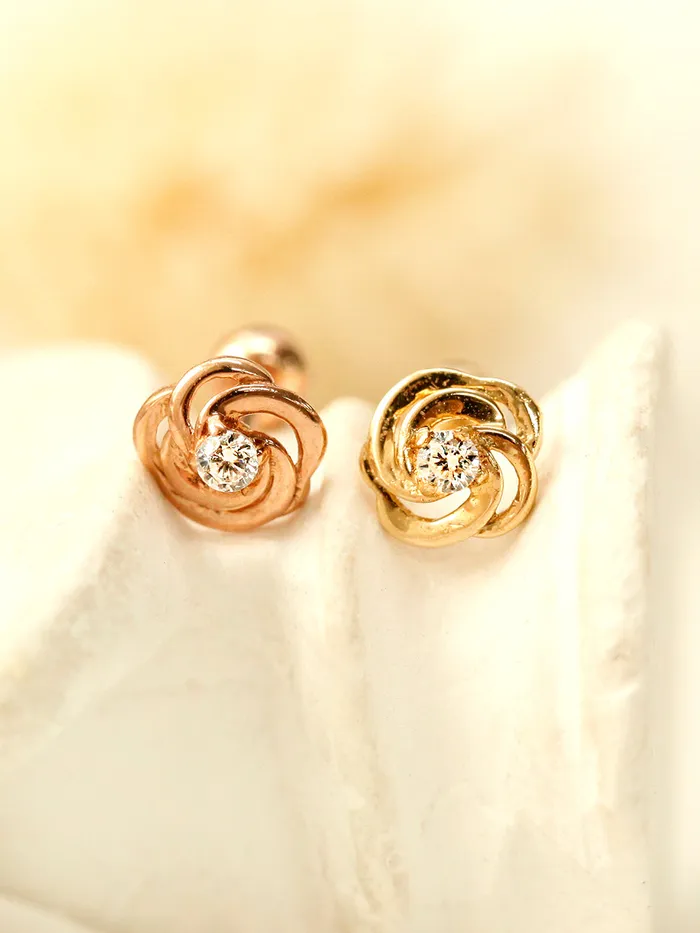 MinimalBijoux Earrings 14K Gold 3D Mini Rose Cartilage Earring 20G18G16G