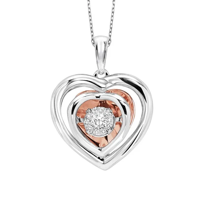 Gold Silver Diamond ROL Pendant 010 CTW International Diamond Center Necklaces
