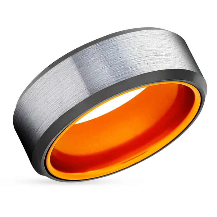 Rings Clean Casting Jewelry Orange Wedding Ring Tungsten Wedding Ring Black Tungsten Ring Orange Wedding Band