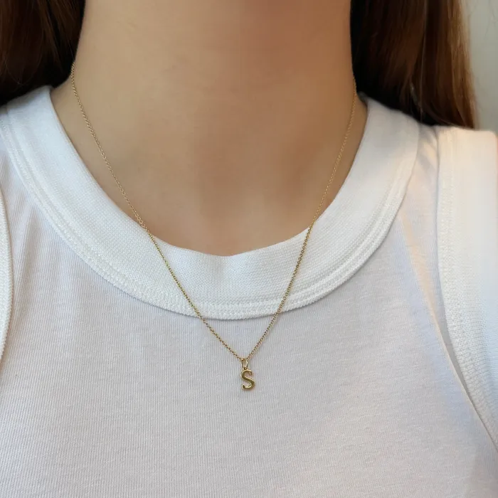 SG Fashion Necklaces Sterling Silver Small Initial Pendant