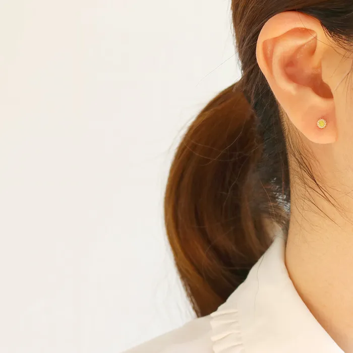 01ct Yellow Diamond Tiara Ear Piercing from J Shop Earrings