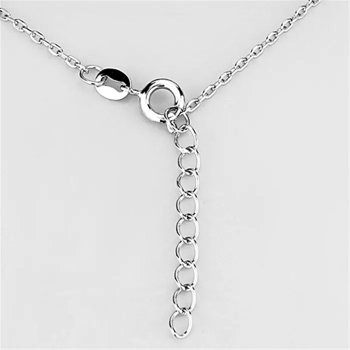 3W434 Rhodium Brass Necklace with AAA Grade CZ in Clear Alamode Necklaces