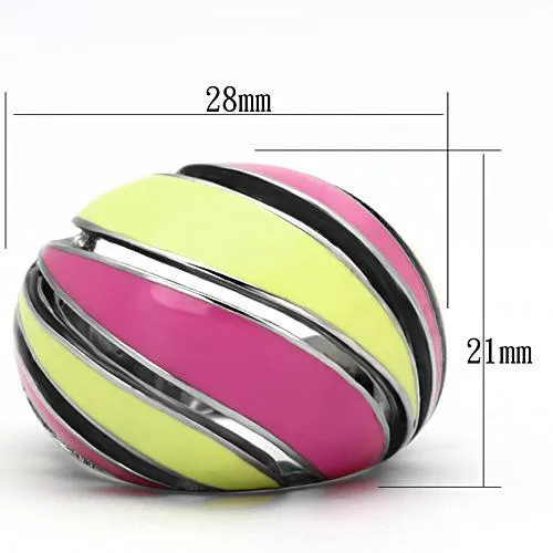 Alamode Rings TK803 High polished no plating Stainless Steel Ring with Epoxy in Multi Color