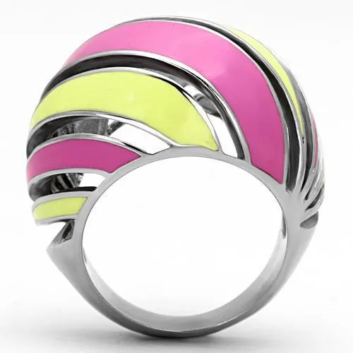 Alamode Rings TK803 High polished no plating Stainless Steel Ring with Epoxy in Multi Color