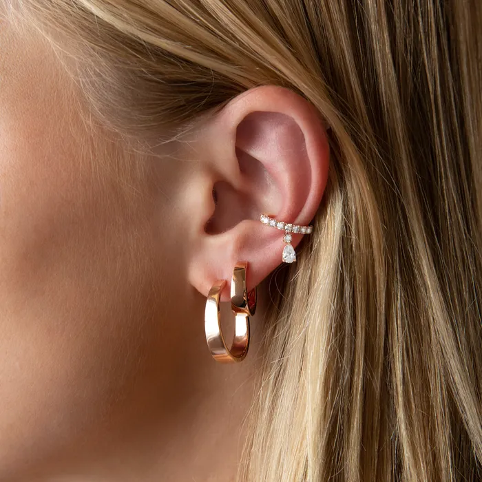 anitako Earrings DAPHNE EAR CUFF WITH PEAR DIAMOND DROP