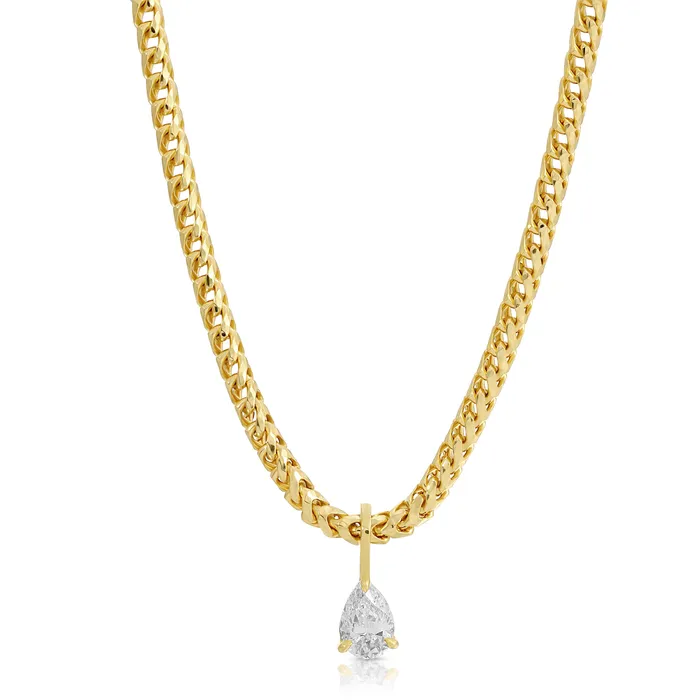 anitako Necklaces FRANCO CHAIN WITH PEAR DIAMOND PENDANT