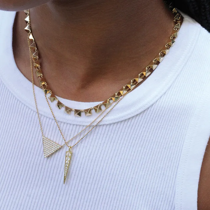 anitako Necklaces LARGE DIAMOND TRIANGLE NECKLACE