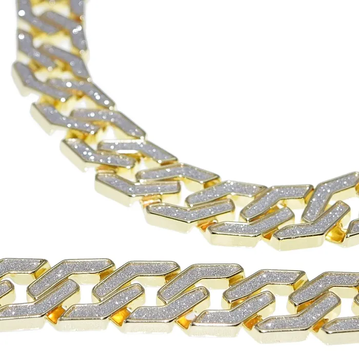 Bling Cartel Admin Sand Blast Hip Hop Chain Necklace Gold Finish Squared Links 30 20MM Necklaces