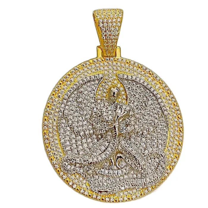 Bling Cartel Necklaces 14K Gold Plated Over 925 Sterling Silver Iced CZ Euphanasia Angel Pendant