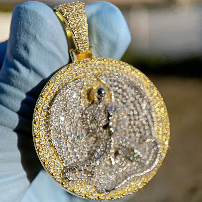 Bling Cartel Necklaces 14K Gold Plated Over 925 Sterling Silver Iced CZ Euphanasia Angel Pendant Bling Cartel Necklaces 14K Gold Plated Over 925 Sterling Silver Iced CZ Euphanasia Angel Pendant
