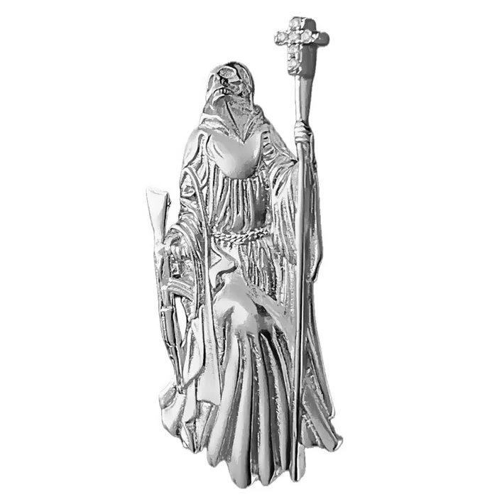 Bling Cartel Necklaces Santa Muerte Matte 925 Silver AK47 Gun Moissanite VVS1 Pendant Dije De Plata