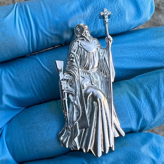 Bling Cartel Necklaces Santa Muerte Matte 925 Silver AK47 Gun Moissanite VVS1 Pendant Dije De Plata Bling Cartel Necklaces Santa Muerte Matte 925 Silver AK47 Gun Moissanite VVS1 Pendant Dije De Plata