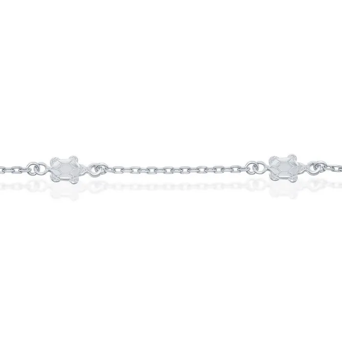 Classic Rings Sterling Silver Turtles Anklet