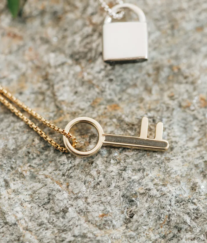 closebymejewelry Necklaces Key Cremation Necklace in 14K Yellow Gold
