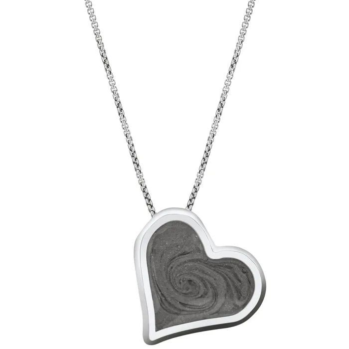 closebymejewelry Tilted Heart Cremation Necklace in Sterling Silver Necklaces