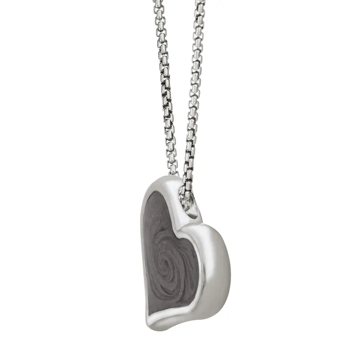 closebymejewelry Tilted Heart Cremation Necklace in Sterling Silver Necklaces