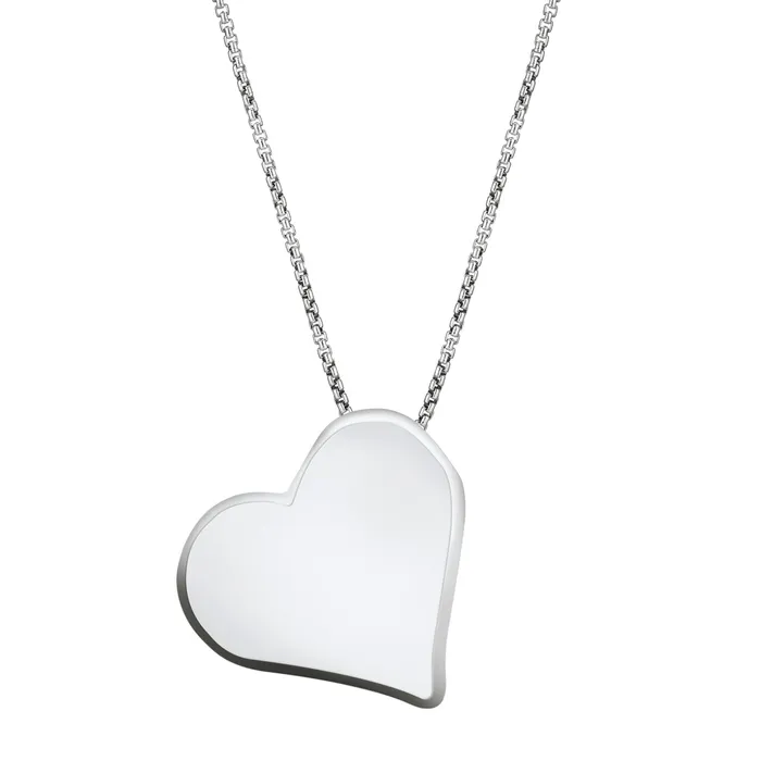 closebymejewelry Tilted Heart Cremation Necklace in Sterling Silver Necklaces