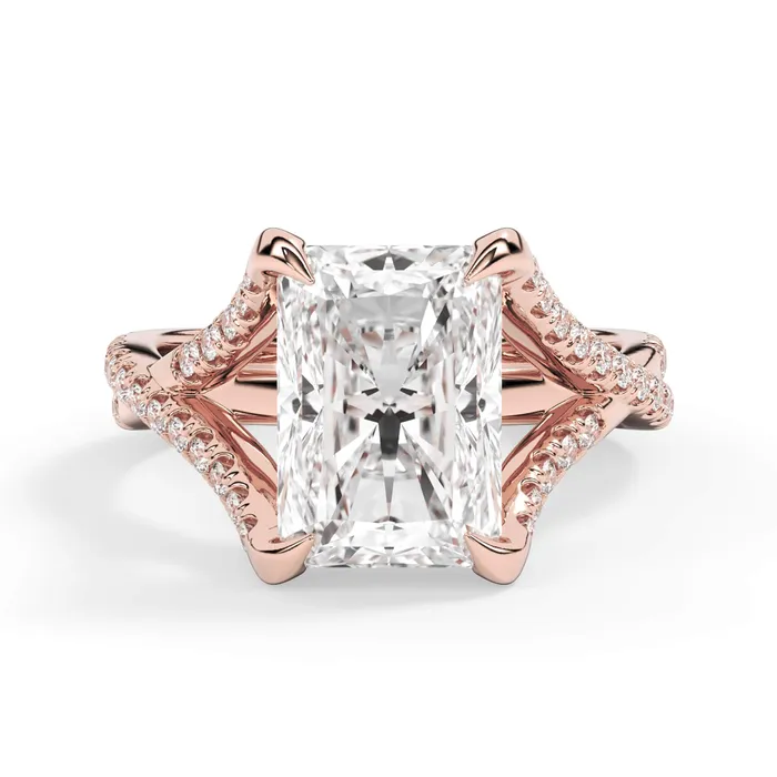 deBebians Rings Twisted Double Shank Engagement Ring