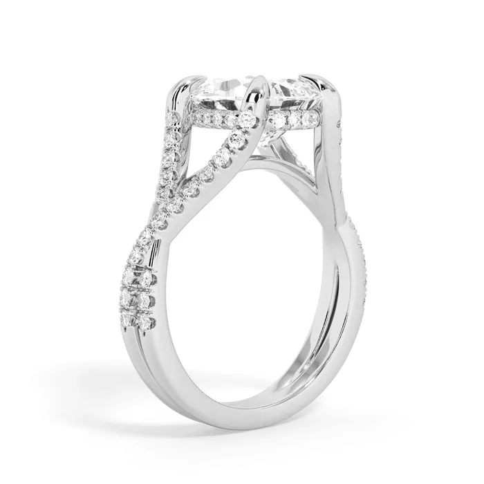 deBebians Rings Twisted Double Shank Engagement Ring