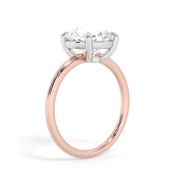 deBebians TwoTone Basket Style Solitaire Engagement Ring White Gold Head Rings