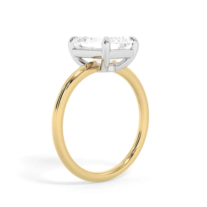 deBebians TwoTone Basket Style Solitaire Engagement Ring White Gold Head Rings
