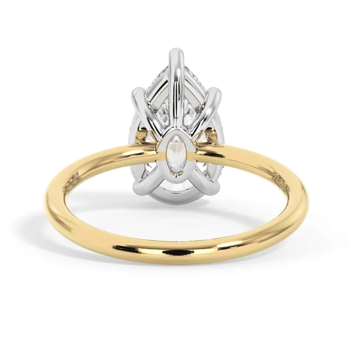 deBebians TwoTone Basket Style Solitaire Engagement Ring White Gold Head Rings