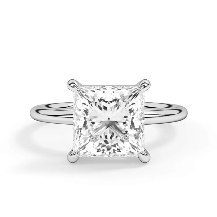 deBebians TwoTone Basket Style Solitaire Engagement Ring White Gold Head Rings