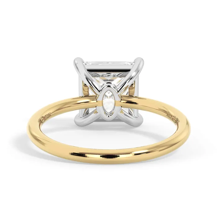 deBebians TwoTone Basket Style Solitaire Engagement Ring White Gold Head Rings