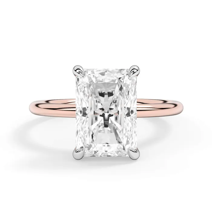 deBebians TwoTone Basket Style Solitaire Engagement Ring White Gold Head Rings