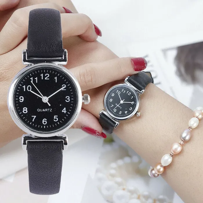 Divine Inspiration Styles ILOVELIFE Womens Fine Fashion Genuine Leather Classic Round Dial Watch Watches