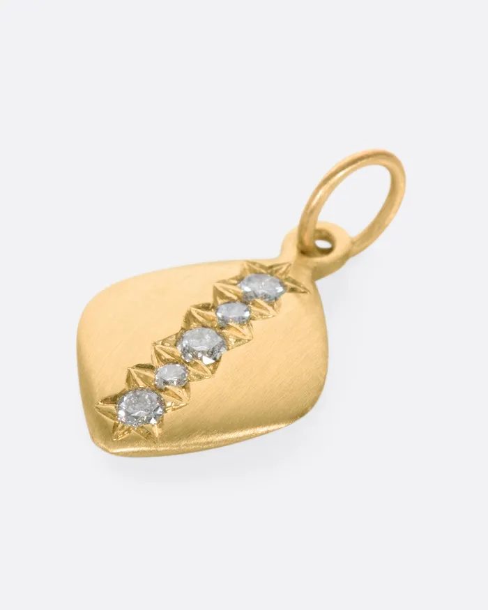 Diya Charm with Grey Diamonds DANYELL Charm Necklaces