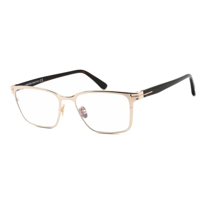 Earrings Tom Ford Tom Ford Mens Eyeglasses Shiny Rose Gold Rectangular Metal Frame FT5733B 028