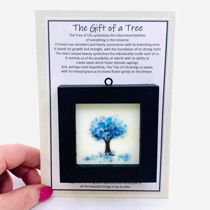 Fused Glass Tree of Life Shadow Box 168 Glimmer Glass Gifts Necklaces