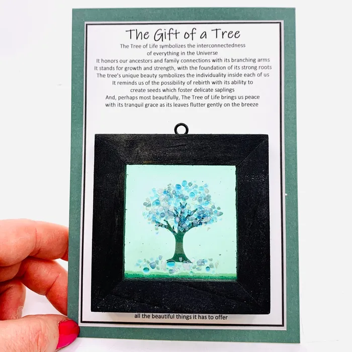 Glimmer Glass Gifts Necklaces Fused Glass Tree of Life Shadow Box 66