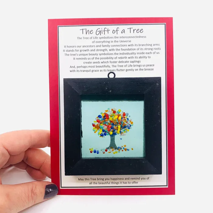 Glimmer Glass Gifts Necklaces Fused Glass Tree of Life Shadow Box 85