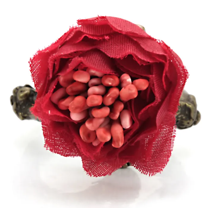 LO4747 Antique Tone Brass Ring with Assorted in MultiColor Alamode Rings