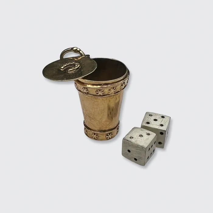 Necklaces 21stfinds Gold Lucky Dice Cup Pendant Necklaces 21stfinds Gold Lucky Dice Cup Pendant