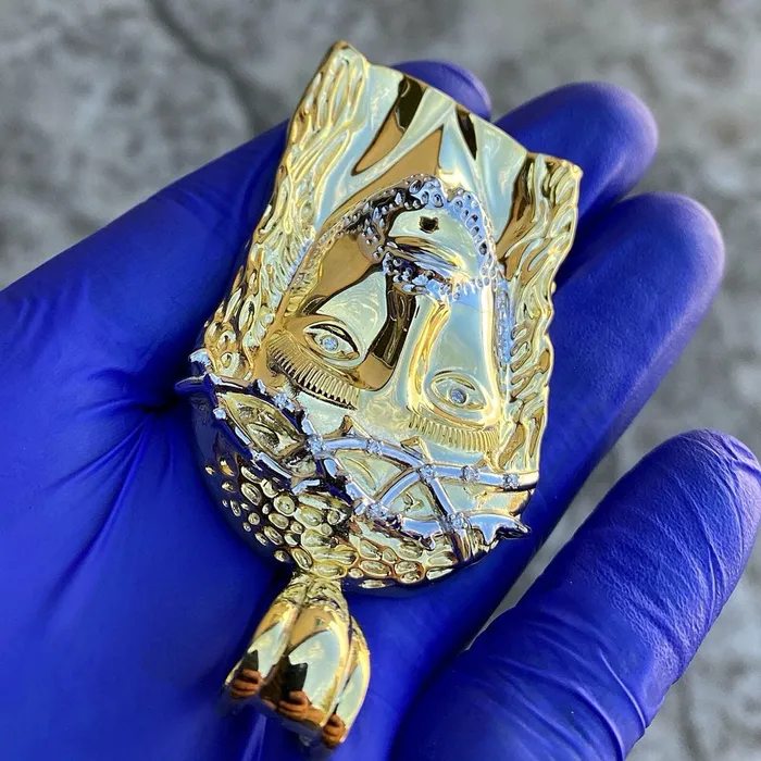 Necklaces Bling Cartel Admin 14k Gold Plated over 925 Silver 25 Real Diamonds Jesus Pendant
