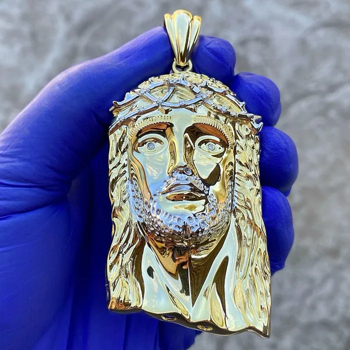 Necklaces Bling Cartel Admin 14k Gold Plated over 925 Silver 25 Real Diamonds Jesus Pendant