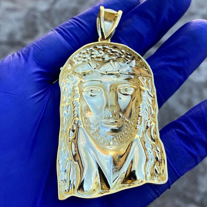 Necklaces Bling Cartel Admin 14k Gold Plated over 925 Silver 25 Real Diamonds Jesus Pendant