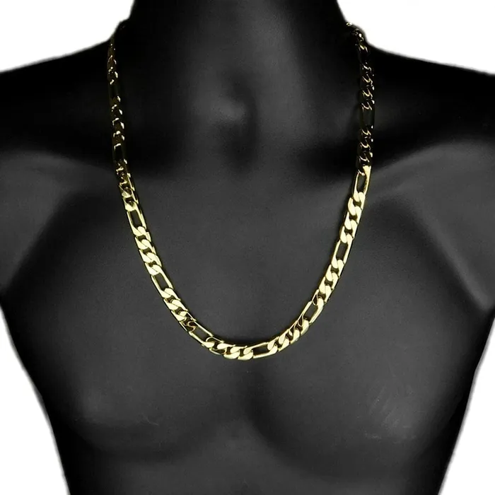 Necklaces Bling Cartel Admin 18K Gold Plated Figaro Chain Figaro Chain Necklace 9MM 24
