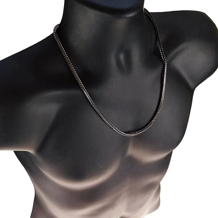 Necklaces Bling Cartel Admin Hematite Plated Franco Chain Necklace 24