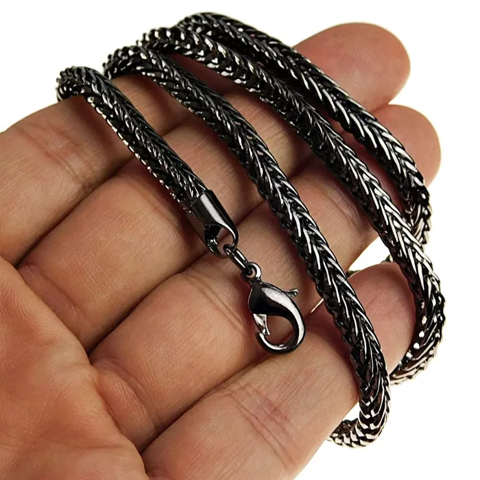 Necklaces Bling Cartel Admin Hematite Plated Franco Chain Necklace 24