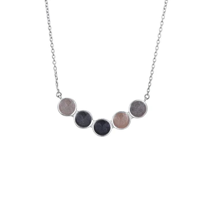 Necklaces closebymejewelry Five Setting Chevron Cremation Necklace in 14K White Gold