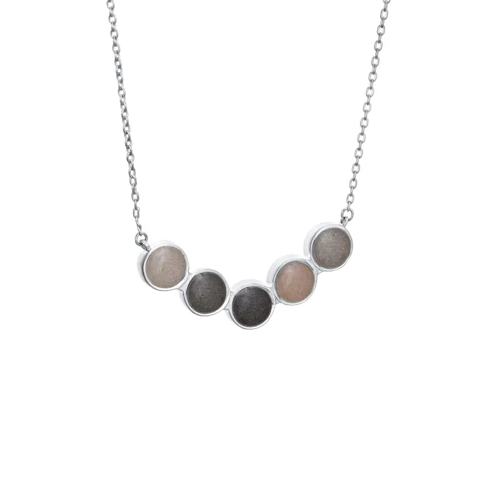 Necklaces closebymejewelry Five Setting Chevron Cremation Necklace in 14K White Gold
