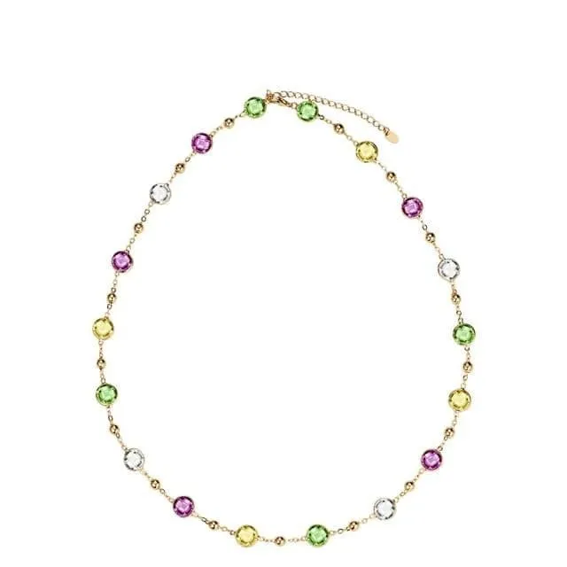 Necklaces Divine Inspiration Styles NEWGLORY Womens Fine Fashion Golden Tone Multicolor Necklace