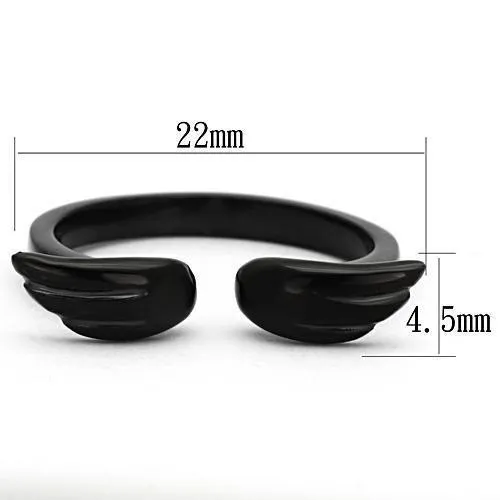 Rings Alamode TK987 IP BlackIon Plating Stainless Steel Ring with No Stone